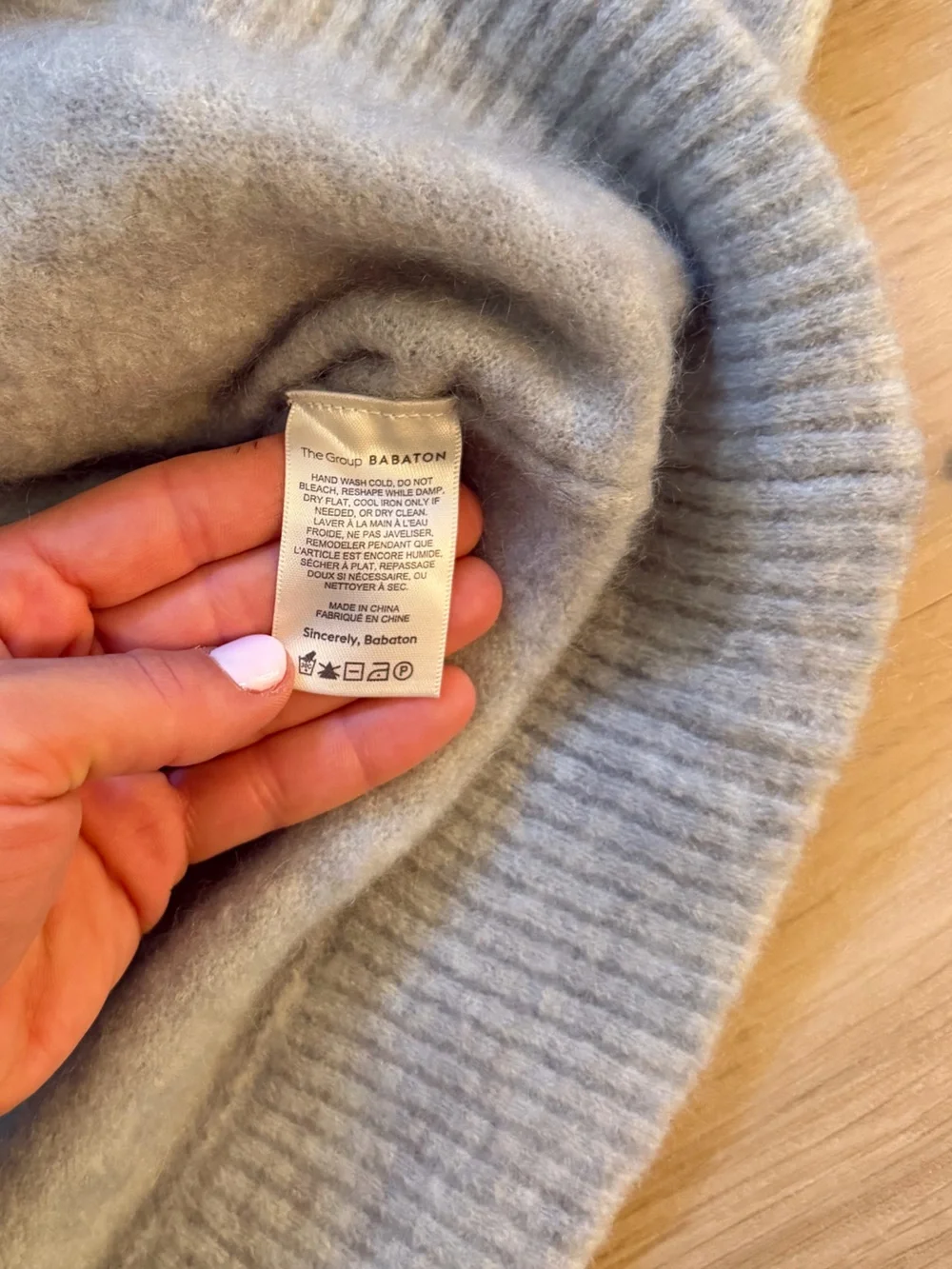 Babaton Women’s Turtleneck Sweater in Light Gray Aritzia mohair